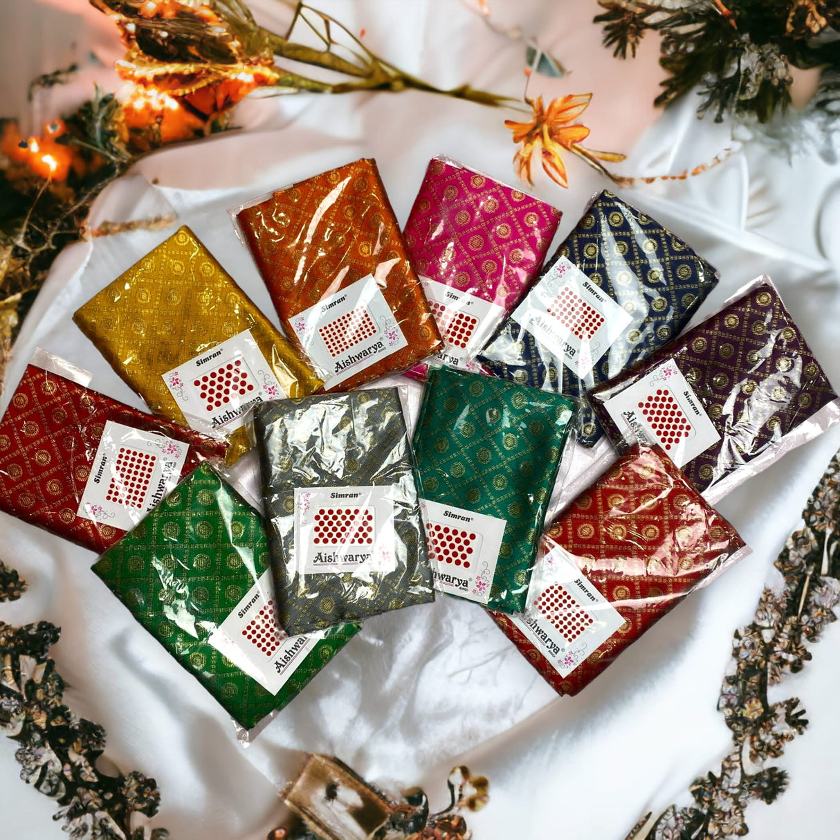 10pcs, Bindi Gajra Saree Blouse Piece, Unstitched, Varalakshmi Blouses, Unstiched Blouse, Thamboolam Blouse, Sari Blouse, Saree Blouse Piece, Saree Blouse - LoveNspire