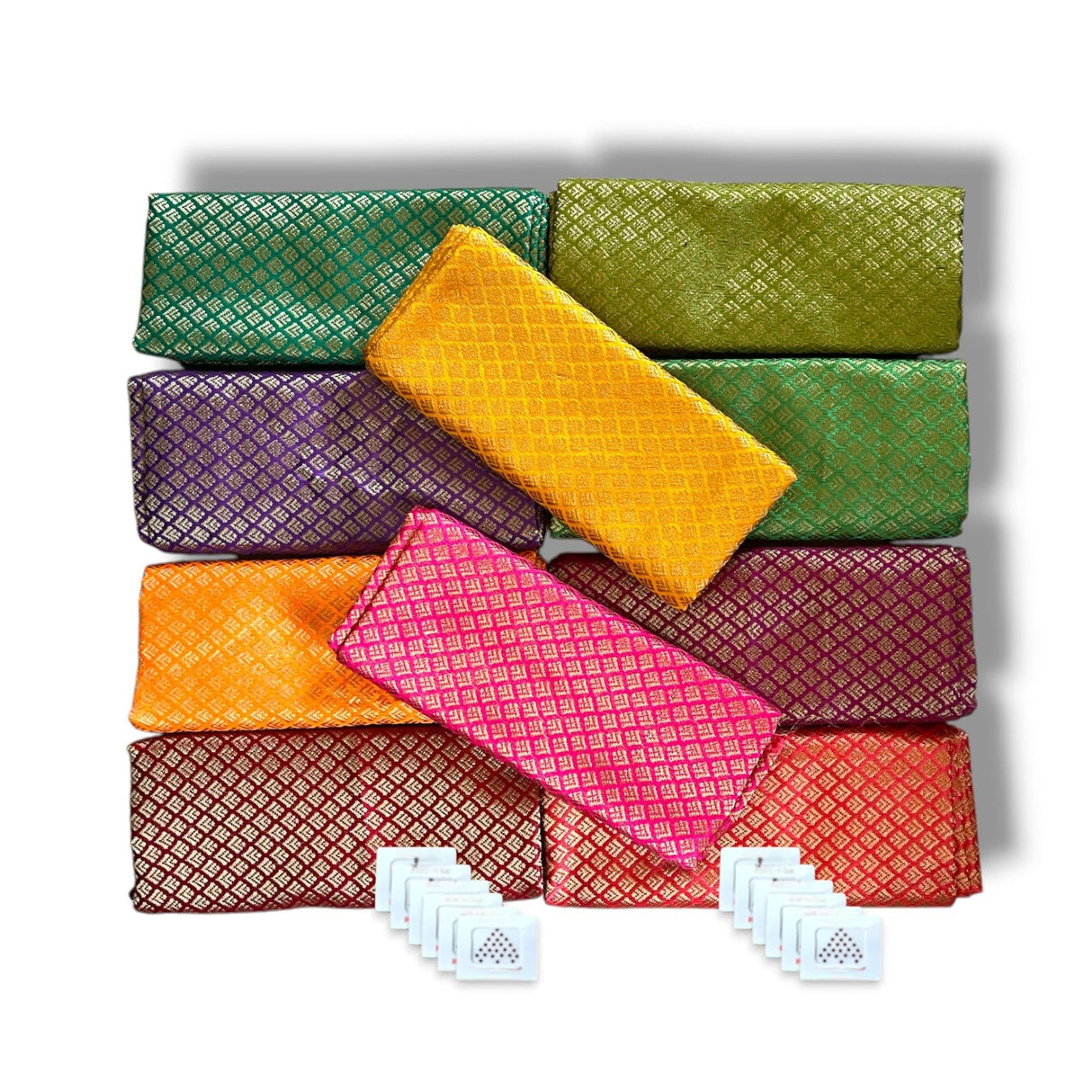 10pcs, Bindi Gajra Saree Blouse Piece, Unstitched, Varalakshmi Blouses, Unstiched Blouse, Thamboolam Blouse, Sari Blouse, Saree Blouse Piece, Saree Blouse - LoveNspire