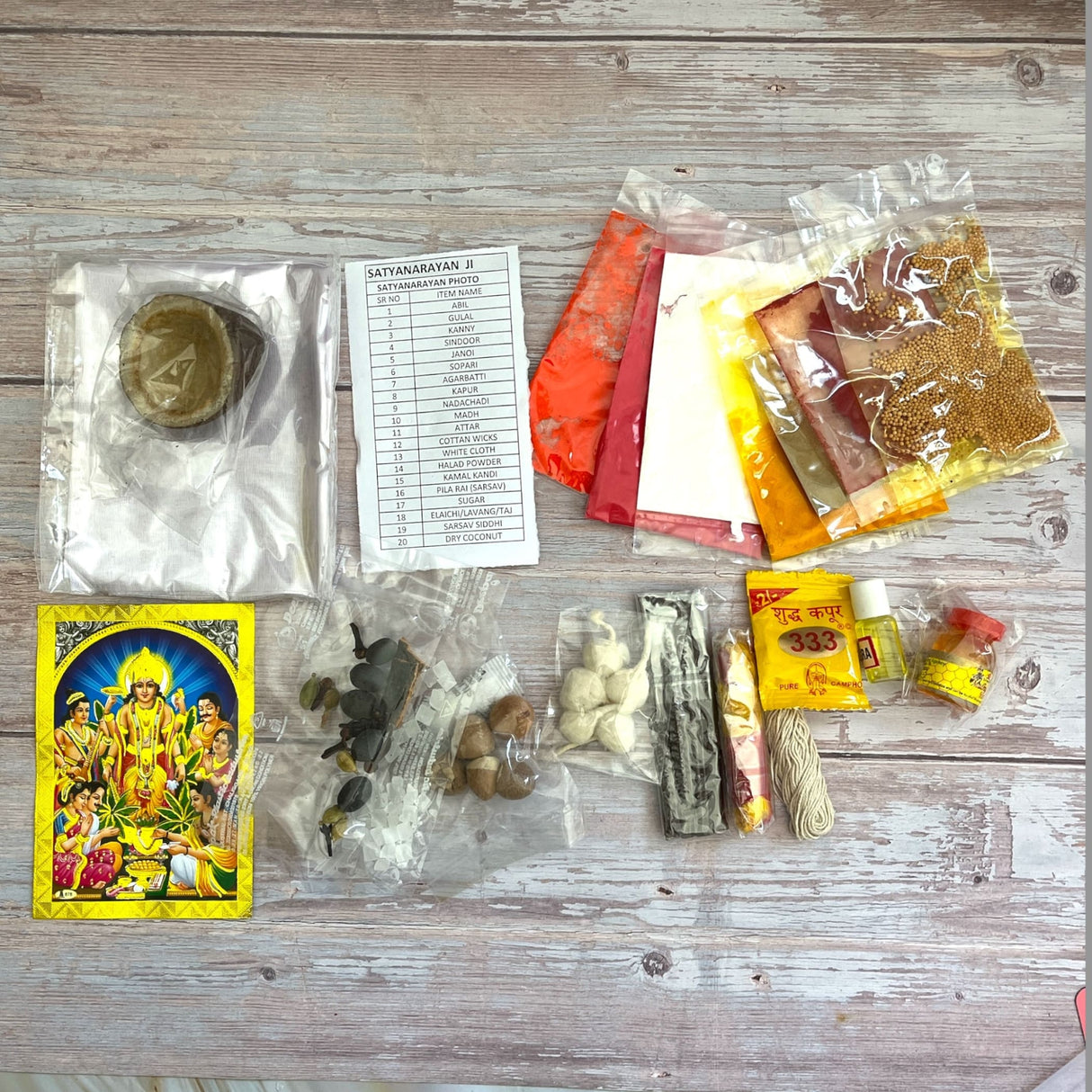 Satyanarayan Puja Kit, Satyanarayan Pooja, Laxmi Pooja, Housewarming Pooja Samagri, Diwali Puja Kit - LoveNspire