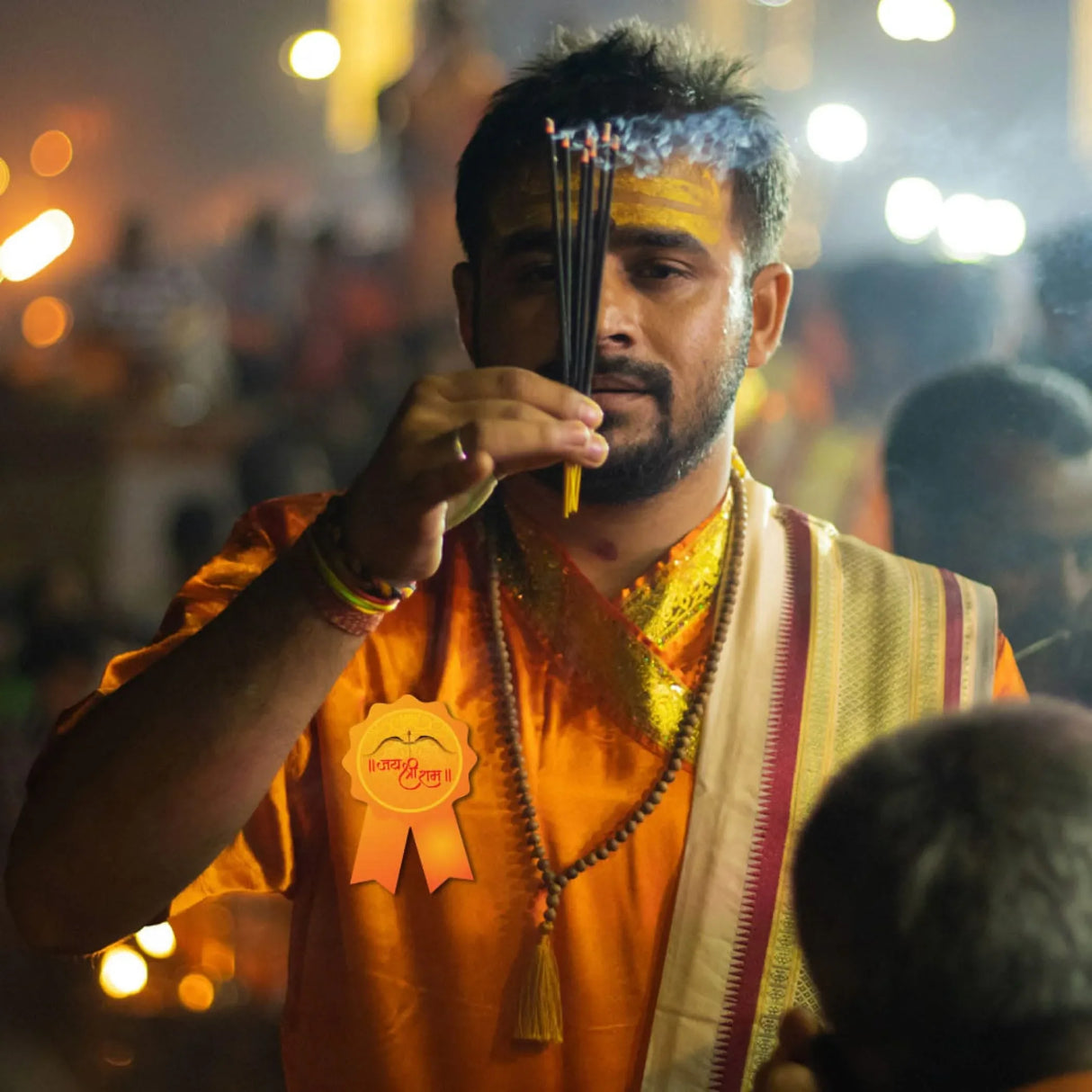 Set of 10 Jai Shree Ram Badges for Bhakts Devotees Men Women Jai Shri Ram Paper Badge for Ram Navami Vijayadashami Pooja Traditional Hindu Occasion Religious Processions - LoveNspire