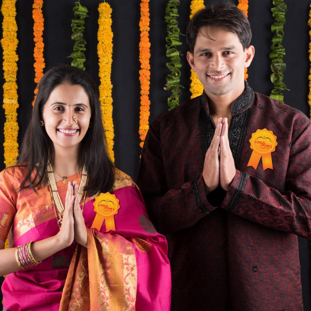 Set of 10 Jai Shree Ram Badges for Bhakts Devotees Men Women Jai Shri Ram Paper Badge for Ram Navami Vijayadashami Pooja Traditional Hindu Occasion Religious Processions - LoveNspire