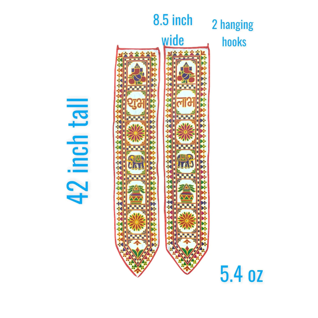 3 Pcs Indian Fabric Door Toran 42 Inch Ganesha Shubh Labh Bhandarwal Hanging Valance Traditional Wall Decorative for Window Home Temple Decor Wedding Diwali Navratri Puja Housewarming Decor - LoveNspire