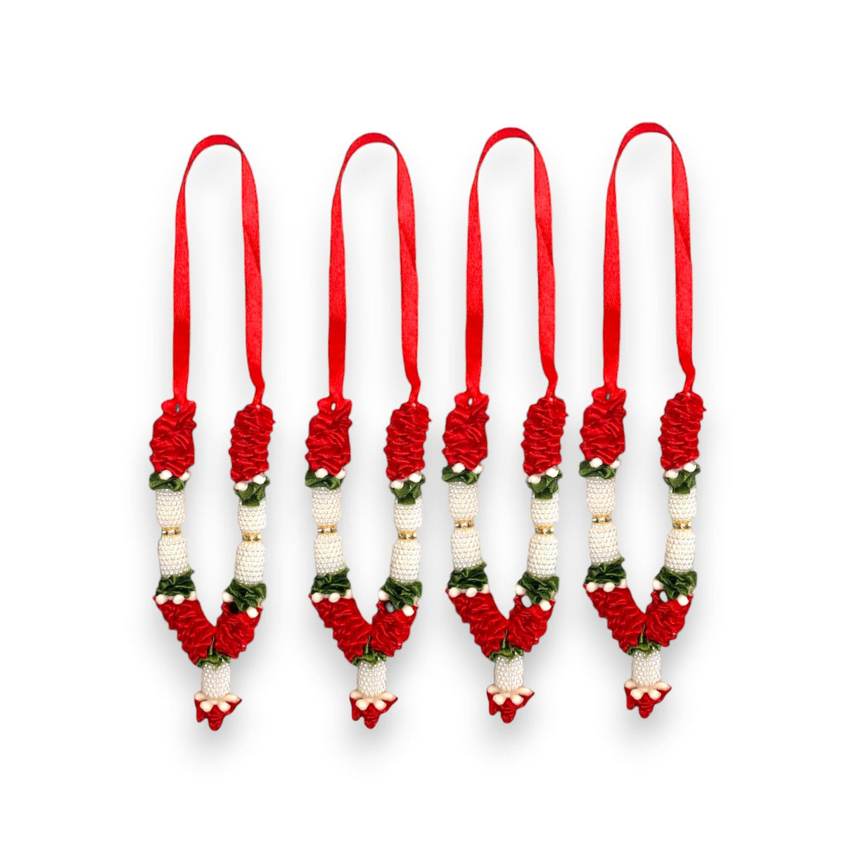 Set of 4 Mini Idol Mala 4.5 Inches God Goddess Haar Mala Makhmali Bhagwan Haar Idol Diwali Pooja Item Garland for Photo Frame God Shringar Reusable Mala - LoveNspire
