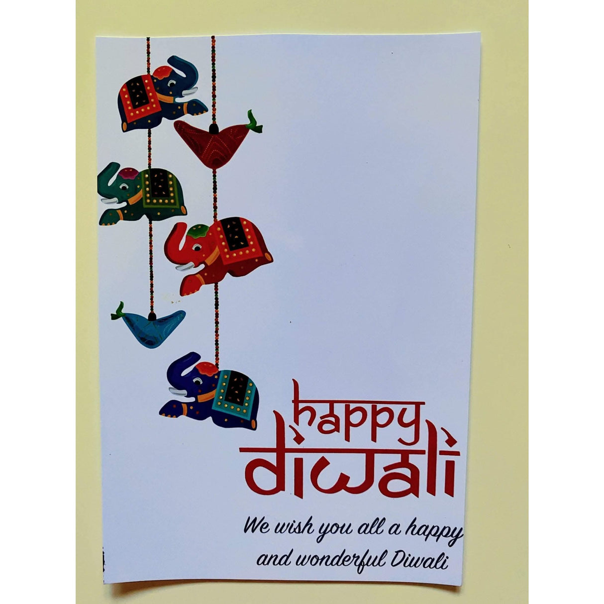 Set of 5 Diwali Card- Single Panel, Dipavali Card, Diwali Greeting Card, Diwali Gift - LoveNspire