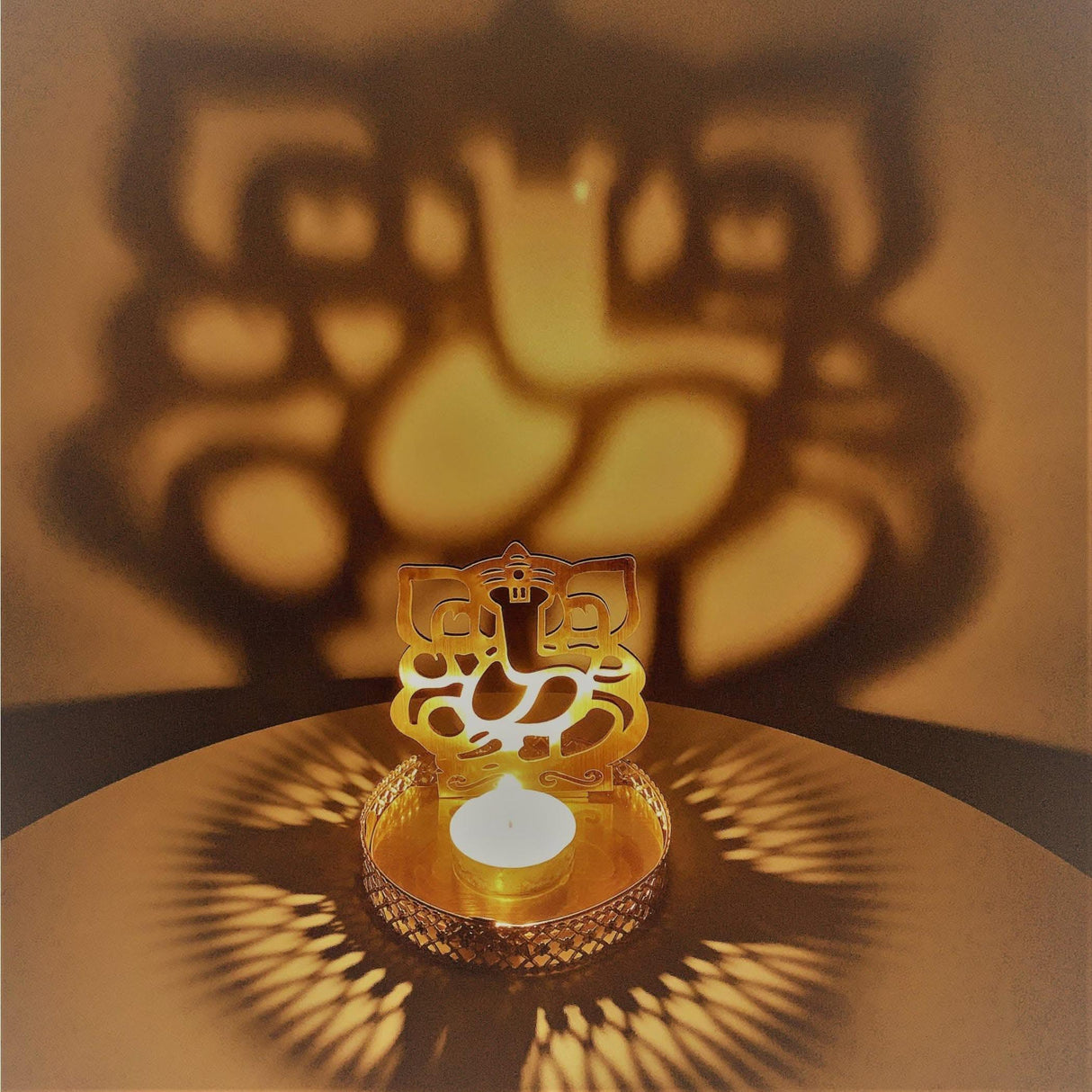 Shadow Ganesha Tealight Candle Holder Festival of Light Decorative T-light Holder for Diwali Christmas Hanukkah Thanksgiving Gift Diya Candle Holder for Centerpiece Dining Table Home Decor - LoveNspire