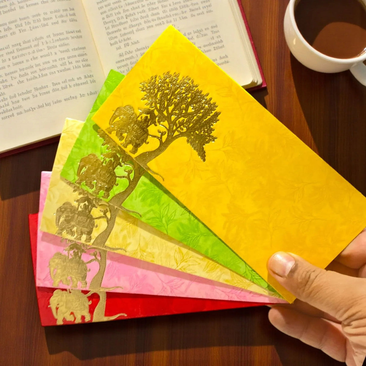 Shagun Gift Maharaja Envelopes in Assorted Colors – Premium Fancy Lifafa Money Holders with Elephant & Tree Design for Cash Gifts at Weddings, Birthdays, Diwali, Christmas, Easter & Special Occasions - LoveNspire
