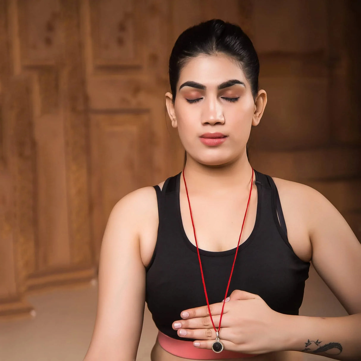 Shaligram Pendant Necklace Natural Sudarshan Silver Plated Pendant Locket from Nepal Gandaki River Chakra Lord Vishnu Energized Certified Saligram Pendant for Blessing & Prosperity (1 Pcs) - LoveNspire