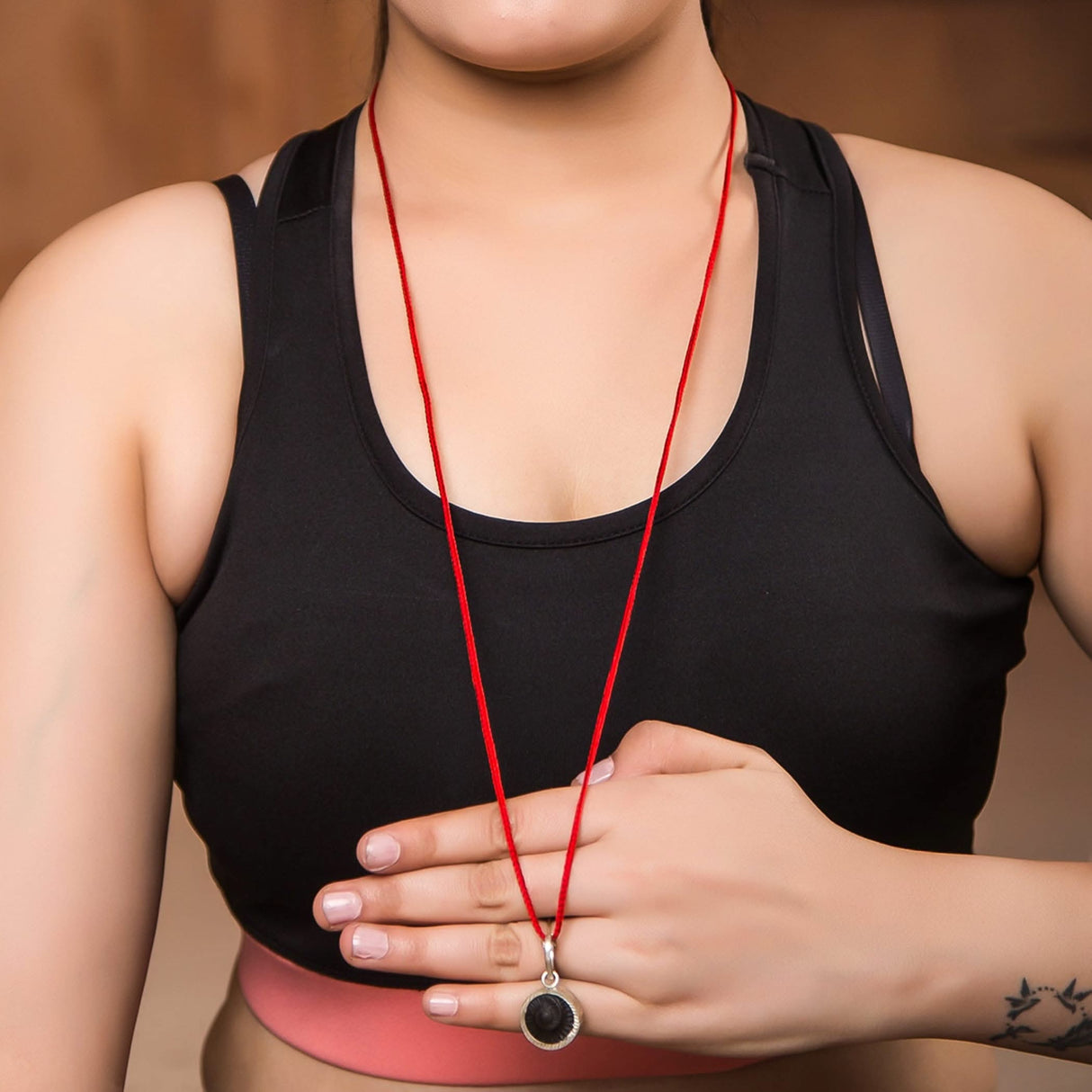 Shaligram Pendant Necklace Natural Sudarshan Silver Plated Pendant Locket from Nepal Gandaki River Chakra Lord Vishnu Energized Certified Saligram Pendant for Blessing & Prosperity (1 Pcs) - LoveNspire