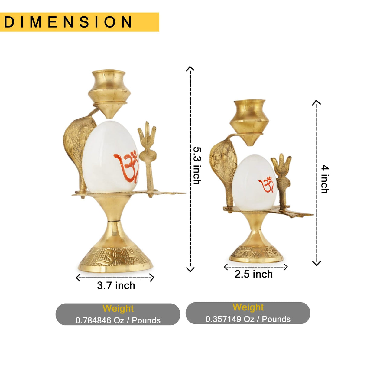 Shiva Lingam Shivling with Sheshnag Trishul Copper Stand & Matki (lota) for Hindu Festive Pooja Maha Shivratri Indian Puja Home Temple Mandir Decor -white Lord Shiva Om Sculpture (4/5 Inch) - LoveNspire