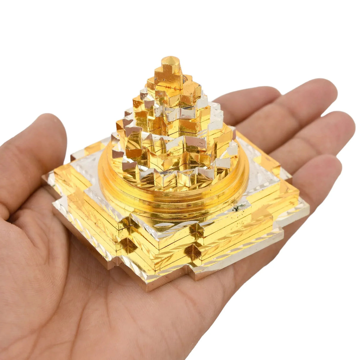 Shree Yantra Sri Chakra Meru Laxmi Yantra for Good Luck Wealth Home Office Decor - Perfect for Meditation Spiritual Blessings (3 Inch) - LoveNspire