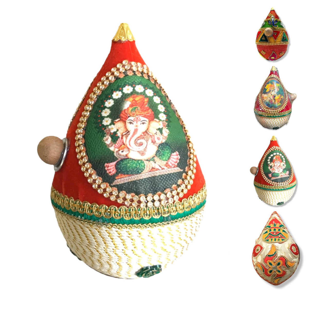 Shriphal Mangal Kalash Decorated Coconut for Wedding Shagun Decorative Nariyal Mangal Nariyal Kalash Set Wedding Pooja Nariyal Decorated Nariyal for Indian Festival Gifts - LoveNspire