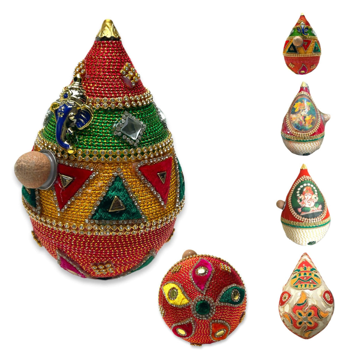 Shriphal Mangal Kalash Decorated Coconut for Wedding Shagun Decorative Nariyal Mangal Nariyal Kalash Set Wedding Pooja Nariyal Decorated Nariyal for Indian Festival Gifts - LoveNspire