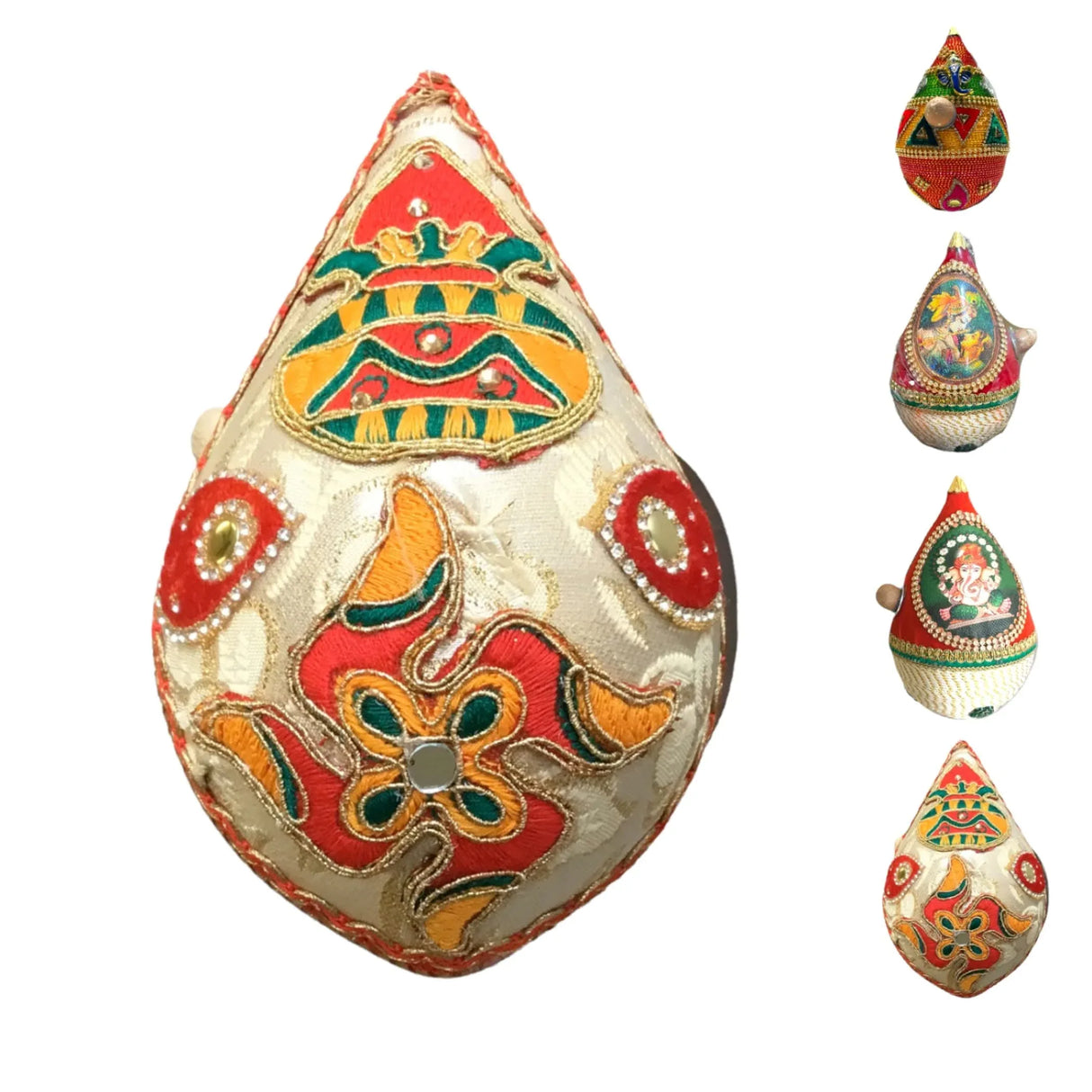 Shriphal Mangal Kalash Decorated Coconut for Wedding Shagun Decorative Nariyal Mangal Nariyal Kalash Set Wedding Pooja Nariyal Decorated Nariyal for Indian Festival Gifts - LoveNspire