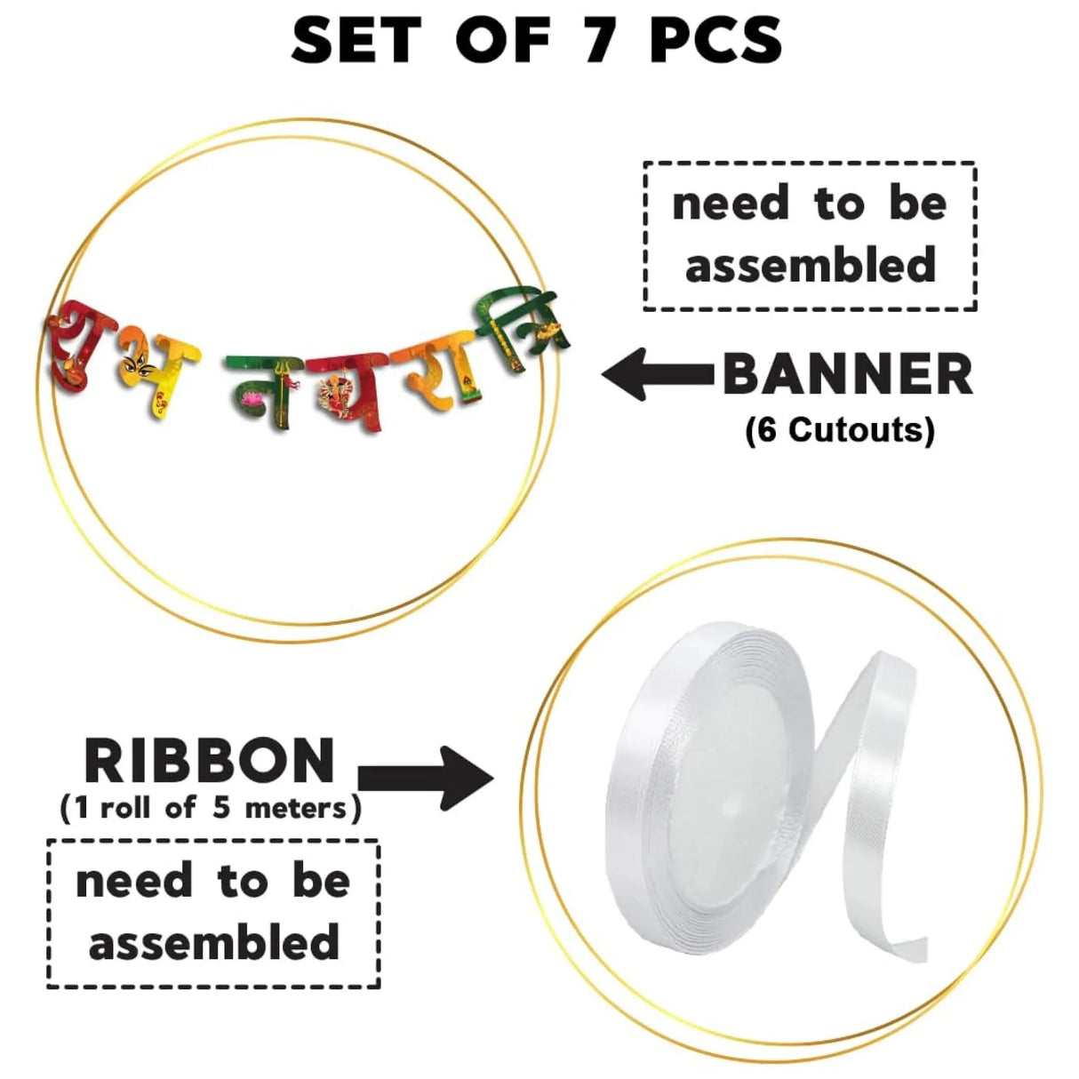 Shubh Navratri Banner for Hindu Navaratri Festival Celebration Bunting Diy Home Temple Indoor Outdoor Decoration Indian Party Supplies Durga Pooja Garba Decor Ideas - LoveNspire