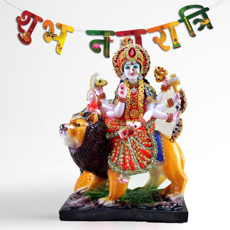 Shubh Navratri Banner for Hindu Navaratri Festival Celebration Bunting Diy Home Temple Indoor Outdoor Decoration Indian Party Supplies Durga Pooja Garba Decor Ideas - LoveNspire