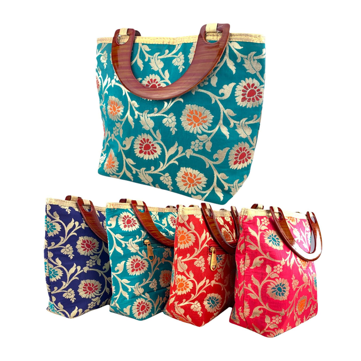 Silk Purse for Women Indian Potli Gota Patti Bag Ethnic Wedding Favor Gift for Her, Nikah, Eid, Diwali Gift - LoveNspire