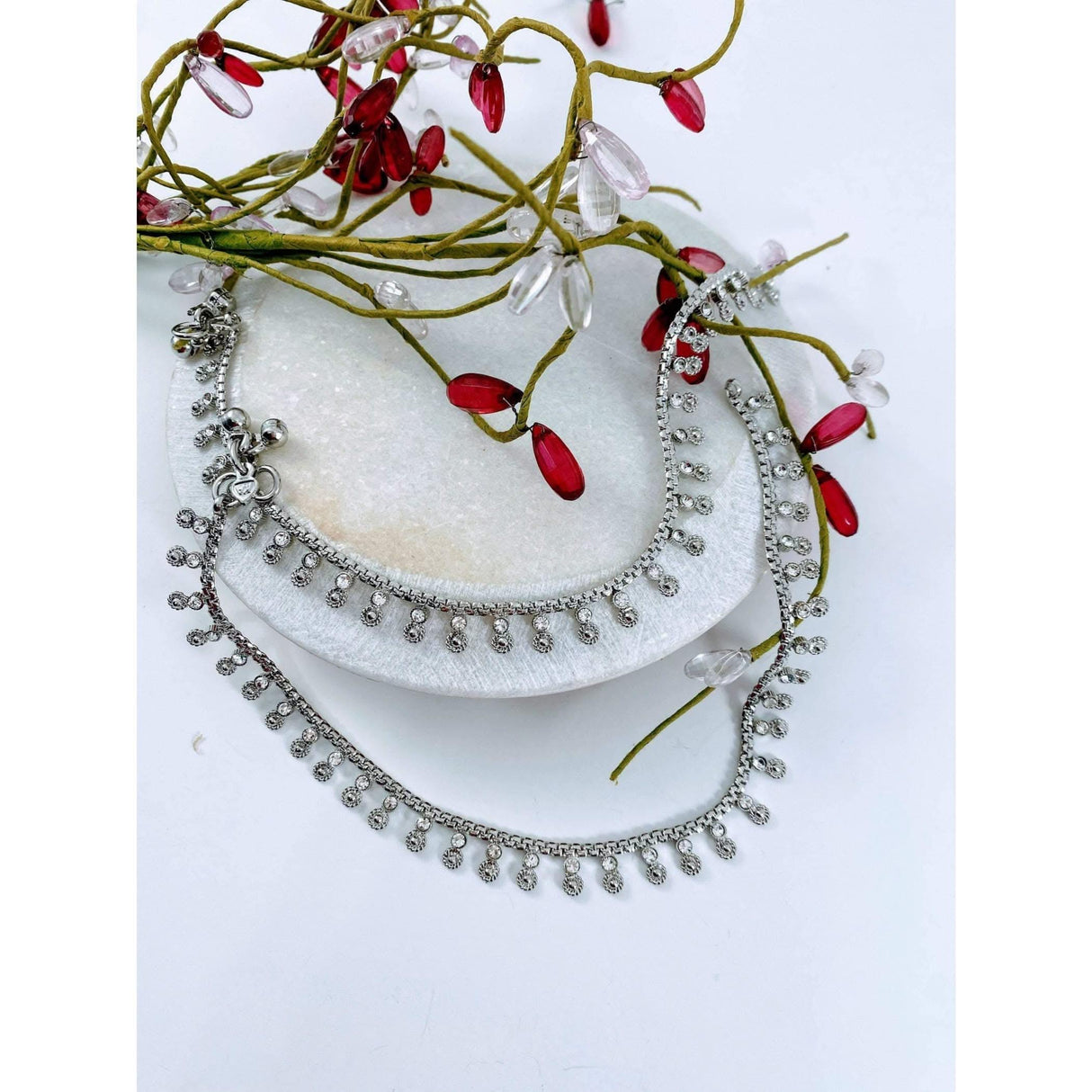 Silver Anklet, Anklets, Silver Anklets, Anklets for Women, Ankle Bracelet, Payal, Ankle Chain, Boho Ankle Bracelet, Panjeb - LoveNspire