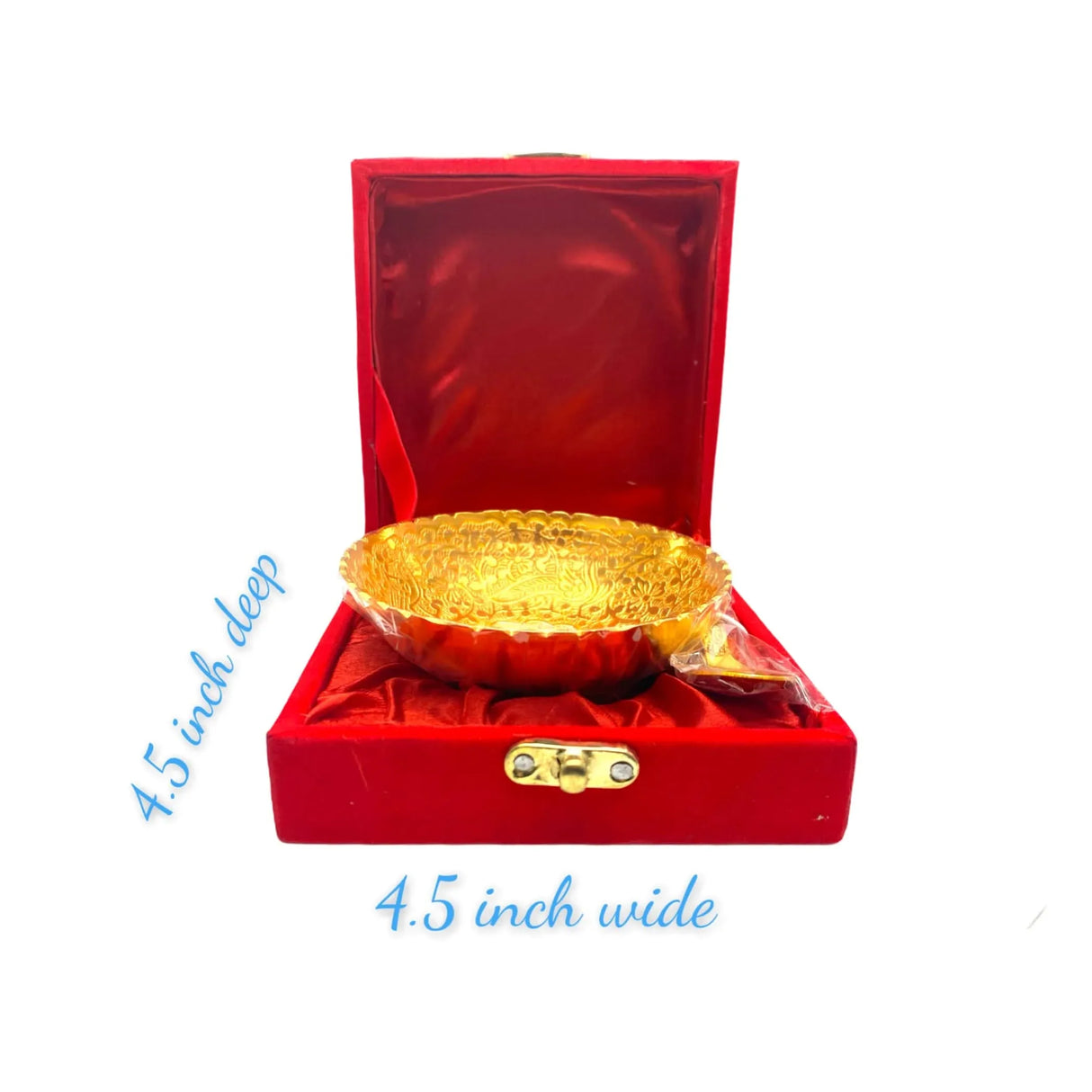 Gold Silver Plated Bowl Spoon Set German Silver Bowl Dry Fruits Dessert Serving Set Diwali Navratri Christmas Eid Wedding Housewarming Return Gifts Puja Favor - Home Decor Corporate Gift - LoveNspire