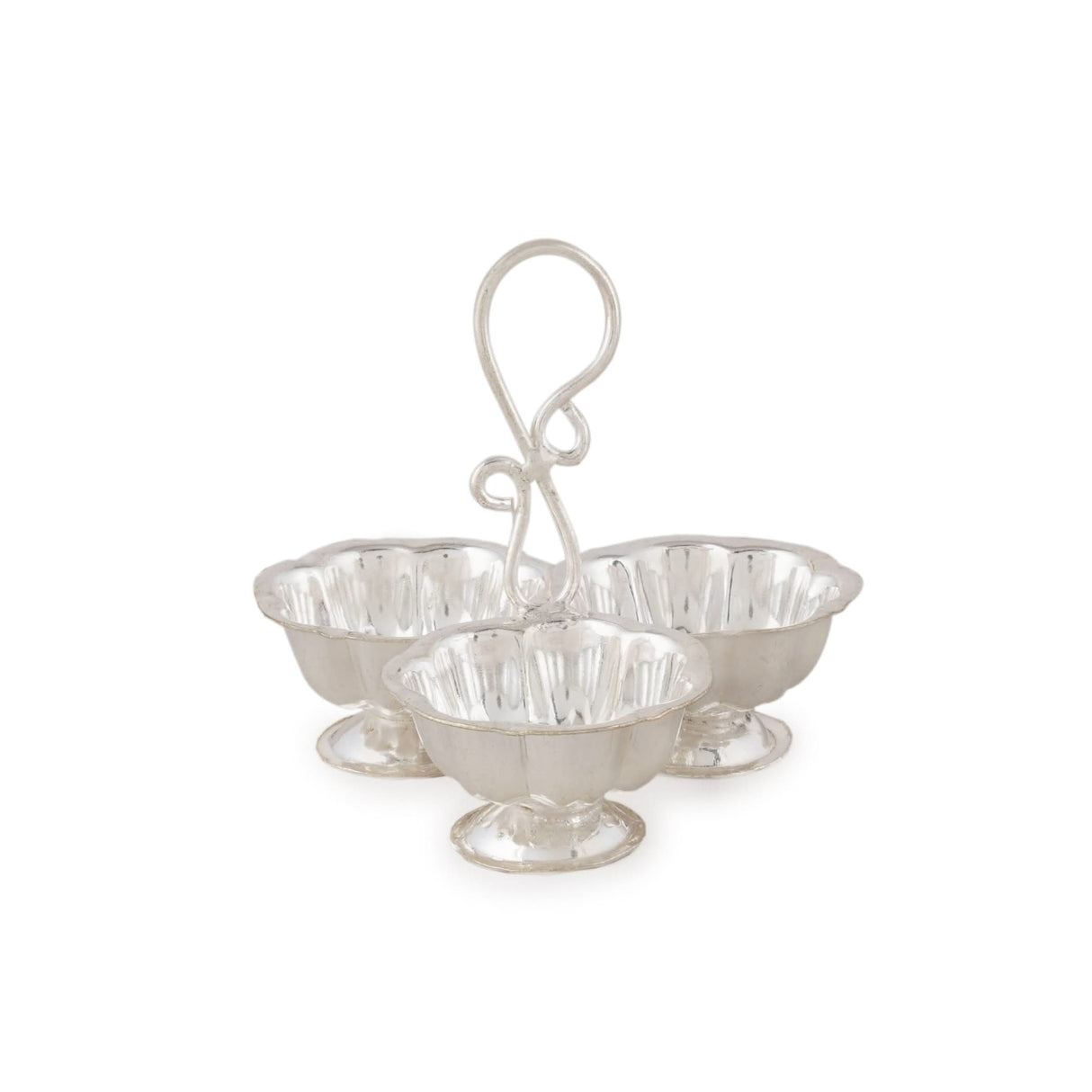 Silver Plated Haldi Kumkum Holder for Home Temple Decorative Haldi Kumkum Stand Diwali Gift Indian Festival Puja Wedding Favor Birthday Housewarming Return Gifts Roli Chawal/rice Holder - LoveNspire