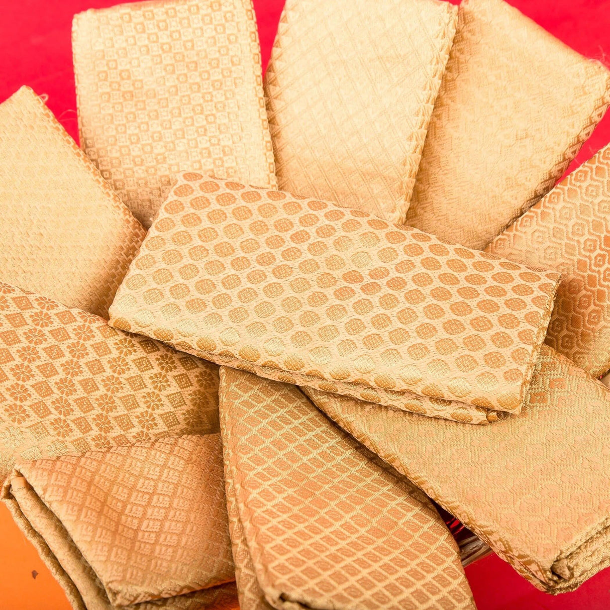 Golden Unstitched Saree Blouse Pieces Woven Brocade Fabric for Women Return Gifts for Pooja Housewarming Golden Colors - LoveNspire