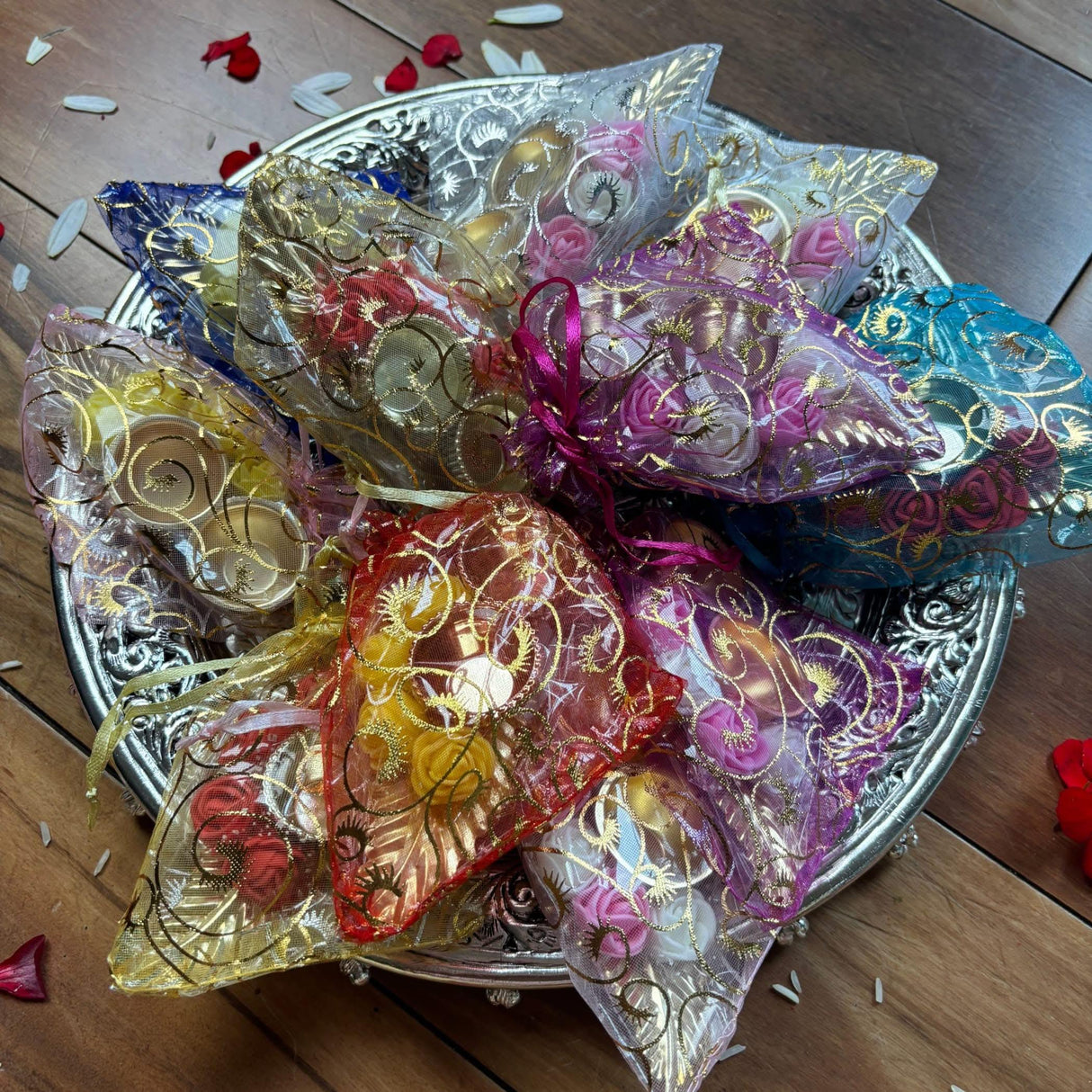 Small and Very Light Flower Haldi Kumkum Holder, Thambolam, Pooja Favor, Diwali Gift, Diwali Favor, Deewali Decor, Haldikumkum Plate, Pooja Return Gift - LoveNspire