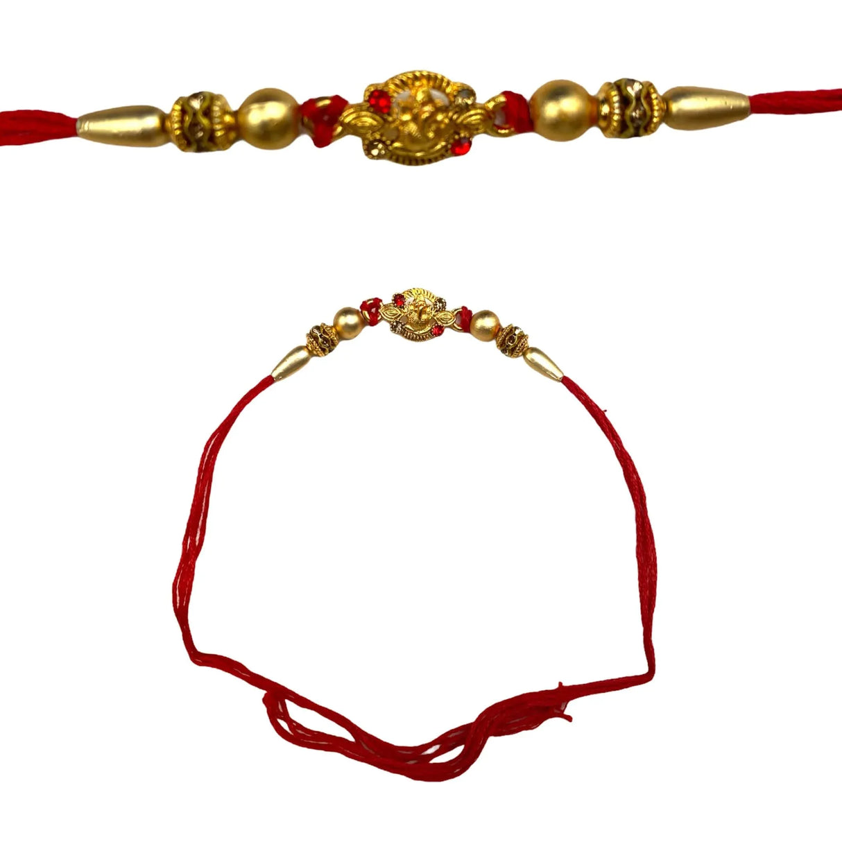 2CT Ganesha Rakhi for Brother Bhaiya Bhabhi Traditional Handmade Designer Rakhi Set Roli Chawal, Greeting Card Rakshabandhan Rakhi Bracelet Hemper Gift Thread Bracelet - LoveNspire