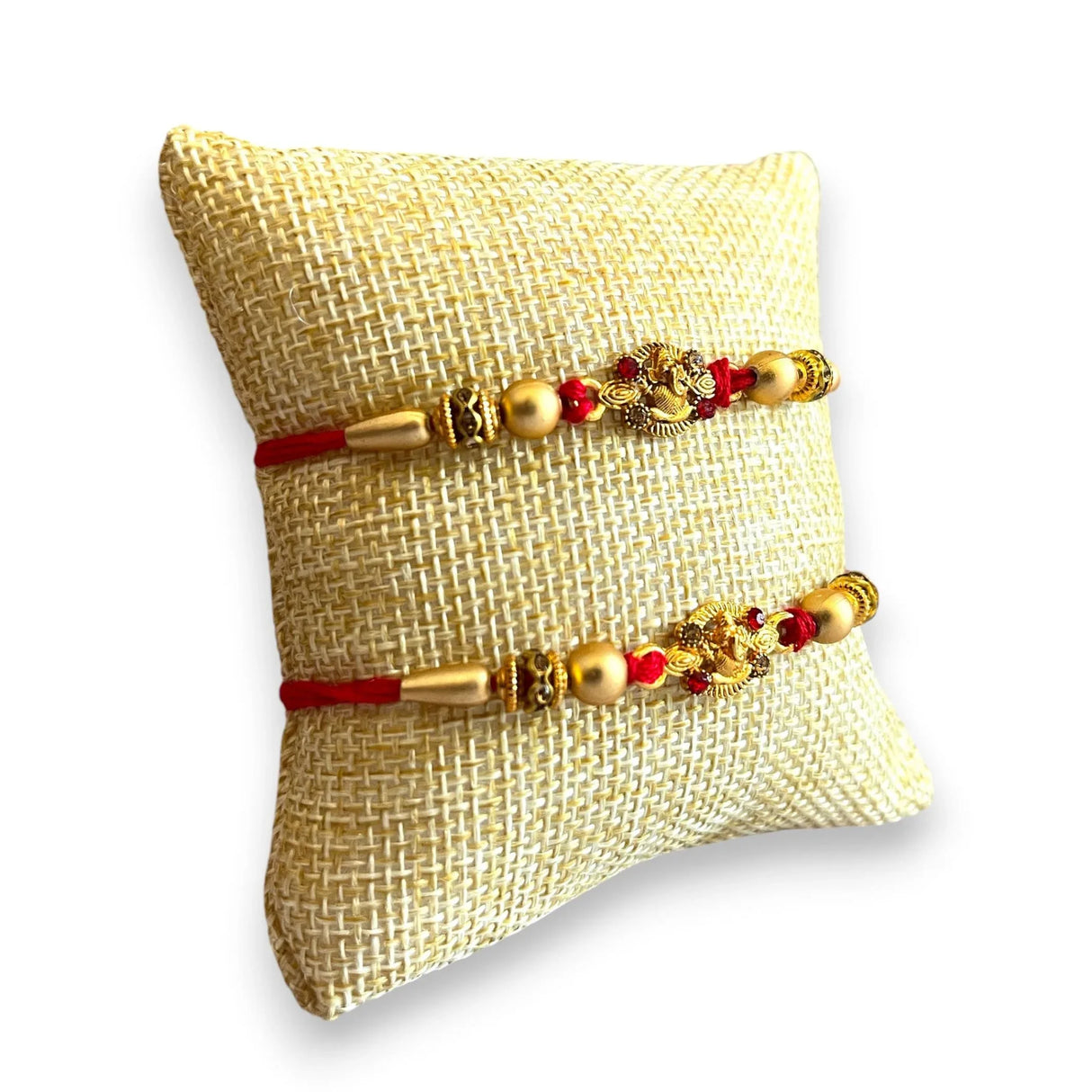 2CT Ganesha Rakhi for Brother Bhaiya Bhabhi Traditional Handmade Designer Rakhi Set Roli Chawal, Greeting Card Rakshabandhan Rakhi Bracelet Hemper Gift Thread Bracelet - LoveNspire