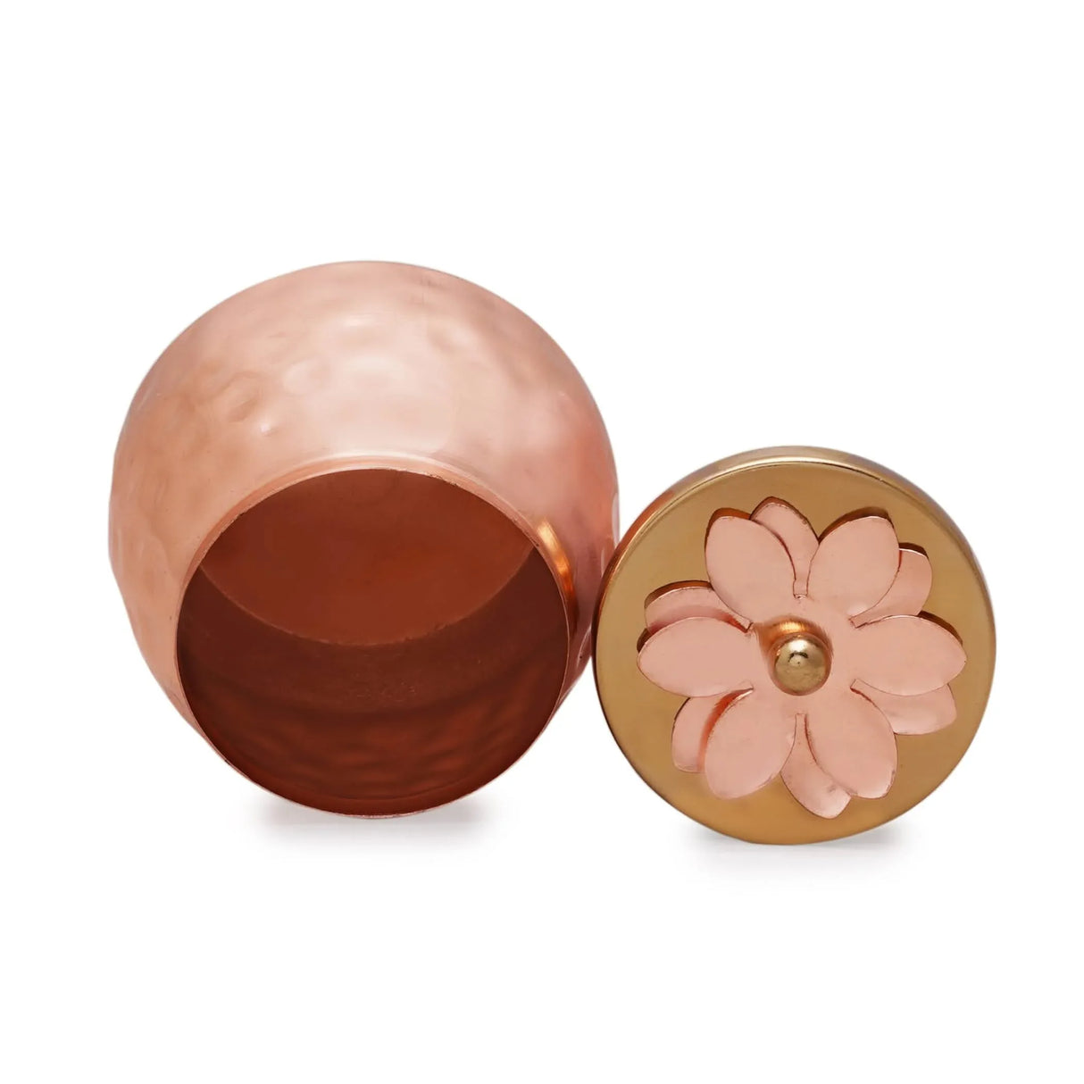 Hammered Copper Plating Dryfruits Jar with Lid Decorative Serving Bowls Dry Fruit Container Return Gifts for Housewarming Baby Shower Wedding Handmade Candy Jar Pack of 1/4/16 (3.4 Inch) - LoveNspire