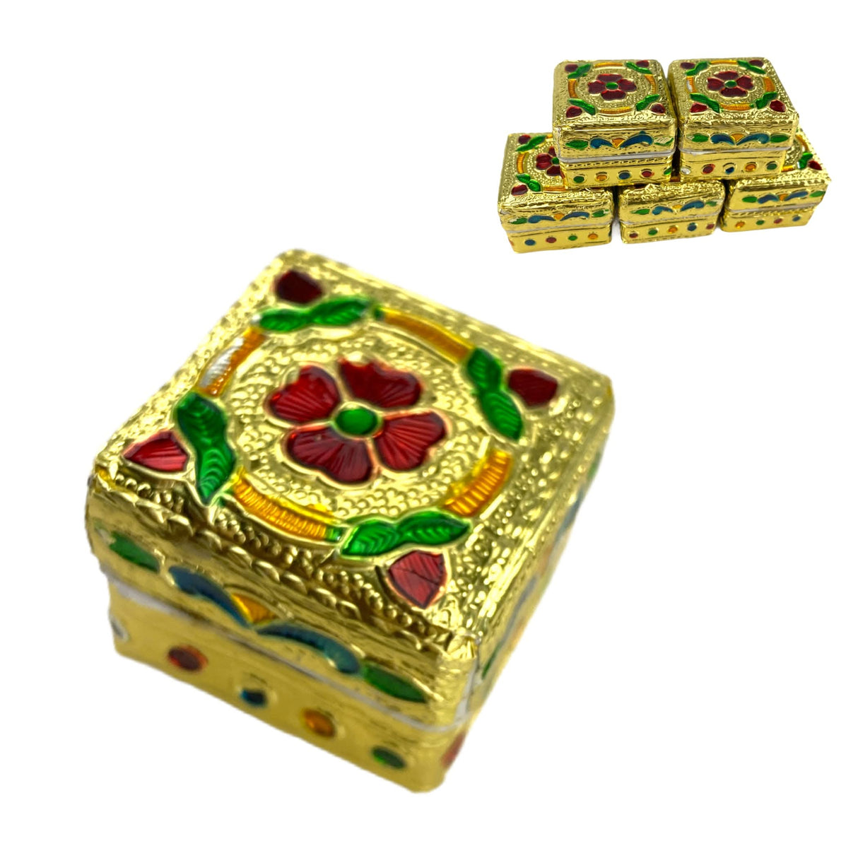 Small Golden / Silver Kumkum Holder, Jewelry Box, Pooja Return Gift, Navrathri Favor, Sindoor Dabbi, Sindoor, Diwali Gift, Diwali Favor - LoveNspire