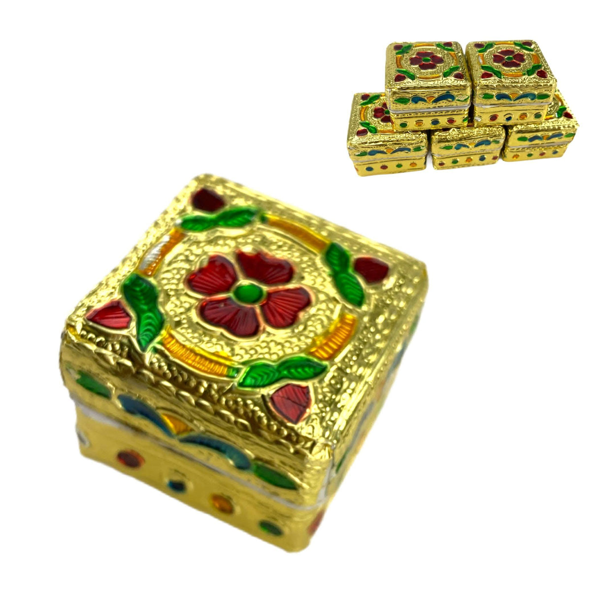 Small Golden / Silver Kumkum Holder, Jewelry Box, Pooja Return Gift, Navrathri Favor, Sindoor Dabbi, Sindoor, Diwali Gift, Diwali Favor - LoveNspire