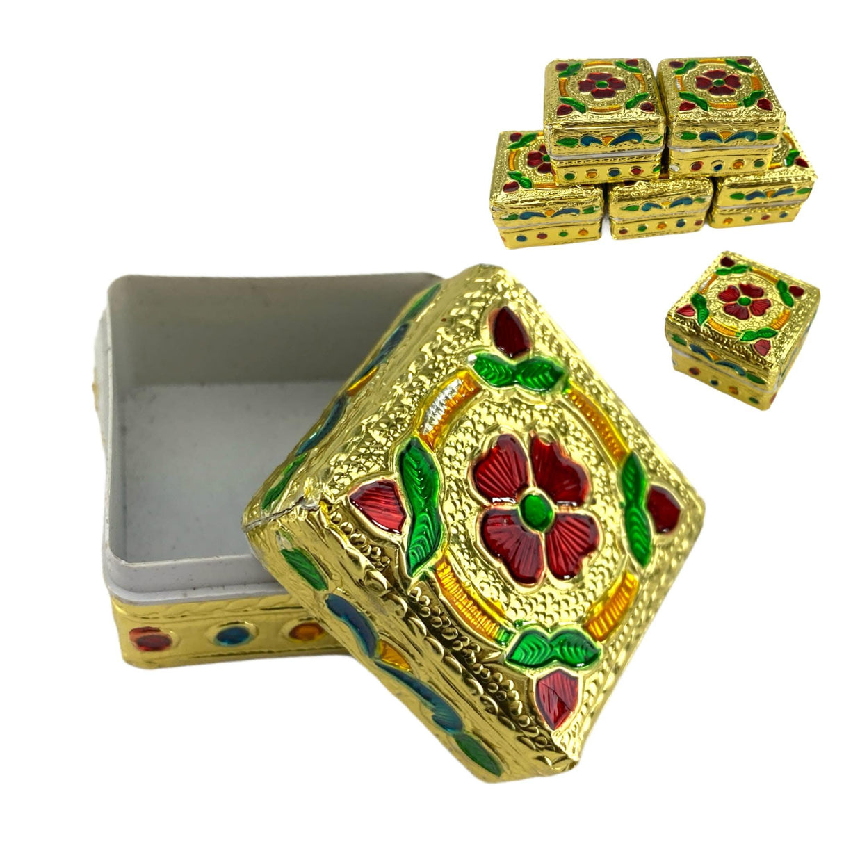 Small Golden / Silver Kumkum Holder, Jewelry Box, Pooja Return Gift, Navrathri Favor, Sindoor Dabbi, Sindoor, Diwali Gift, Diwali Favor - LoveNspire