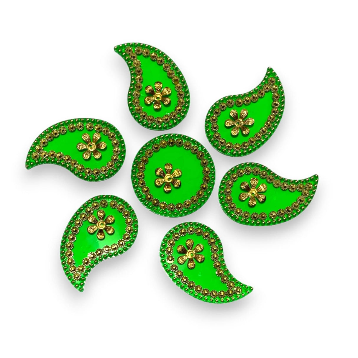 Diya Floor Rangoli Indian Traditional Handmade Reusable Acrylic Diya Rangoli Diwali Navratri Home Temple Decor Deepawali Wedding Housewarming Gift Floor Table Decoration (6.5 Inches) - LoveNspire