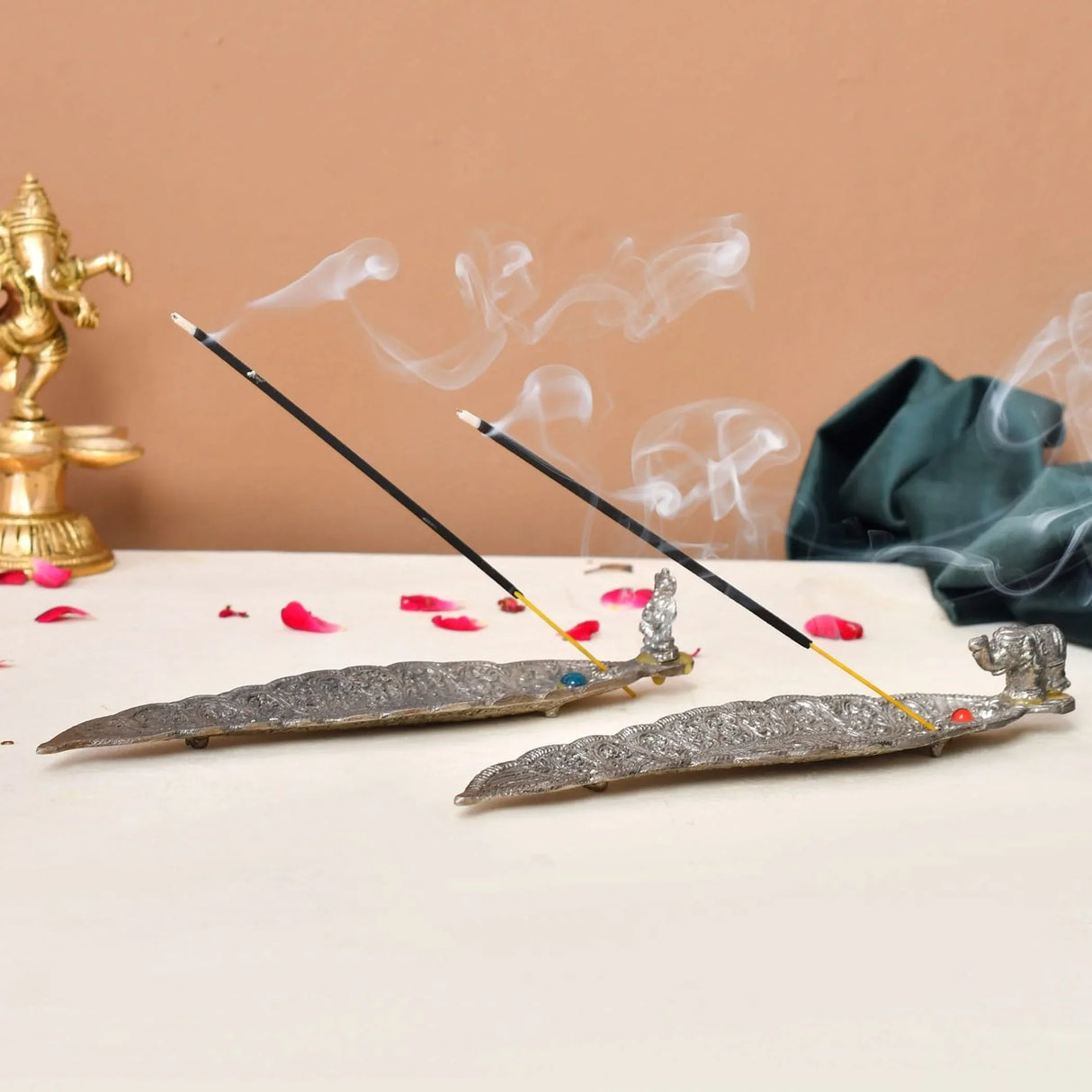 Leaf Incense Holder, Ganesha Incense Holder, Stick Incense Holder, Incense Stick Holder, Incense Holder Tray, Home Incense Holder, Stick Incense Holder - LoveNspire