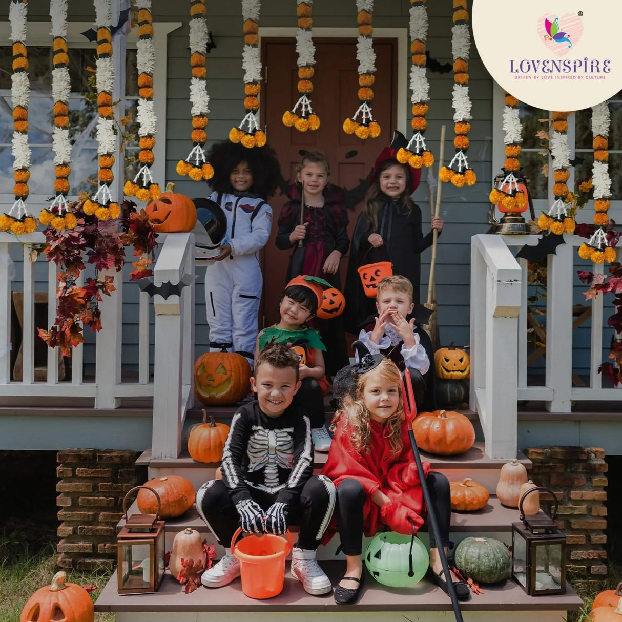 2 Strings Jasmine Marigold Garland for Decoration Artificial Marigold Flowers Puja Decorations Indian Décor for Pooja, Wedding, Events, Diwali, Halloween Decor (mango Color) - LoveNspire