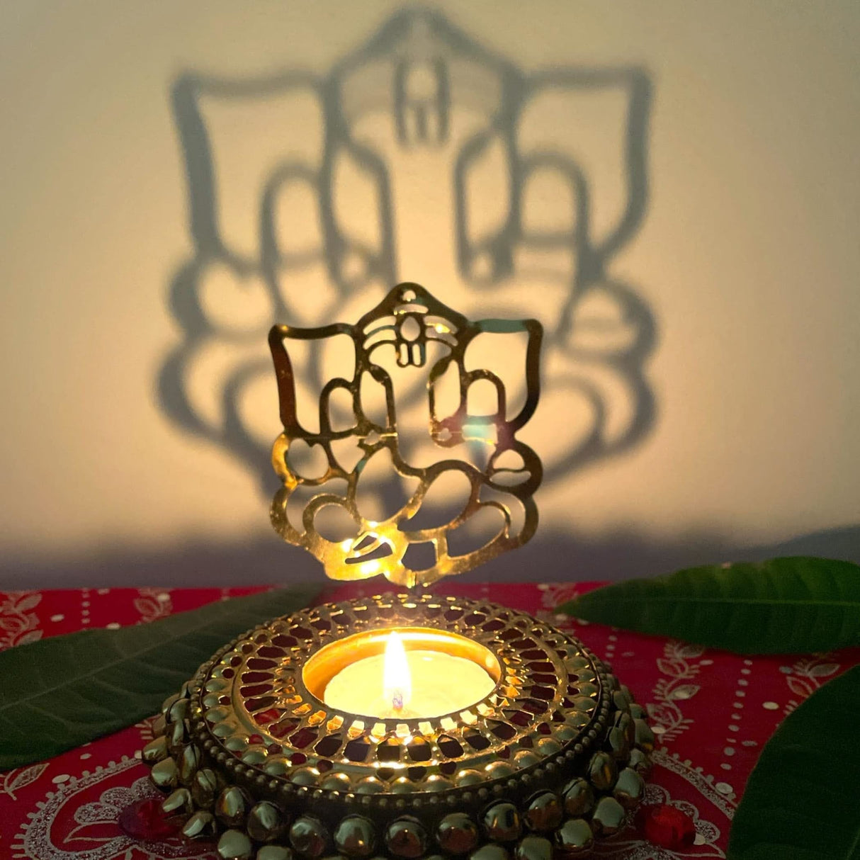 Tealight Candle Holder Festival of Light Decorative T-light Holder for Diwali Christmas Hanukkah Thanksgiving Gift Ghungroo Shadow Candle Holder for Centerpiece Dining Table Home Decor - LoveNspire