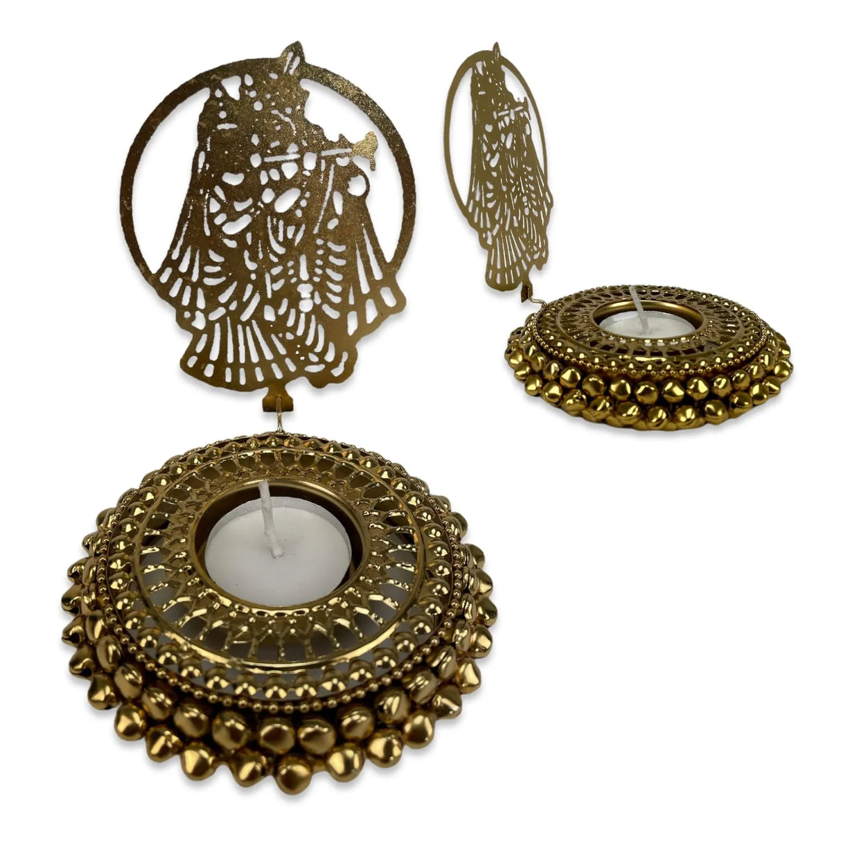 Tealight Candle Holder Festival of Light Decorative T-light Holder for Diwali Christmas Hanukkah Thanksgiving Gift Ghungroo Shadow Candle Holder for Centerpiece Dining Table Home Decor - LoveNspire