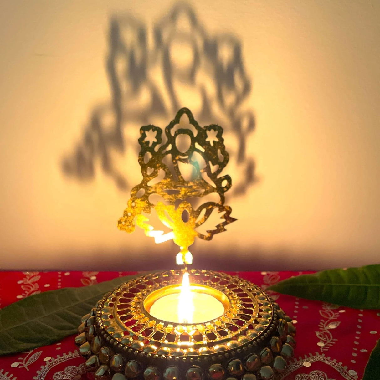 Tealight Candle Holder Festival of Light Decorative T-light Holder for Diwali Christmas Hanukkah Thanksgiving Gift Ghungroo Shadow Candle Holder for Centerpiece Dining Table Home Decor - LoveNspire