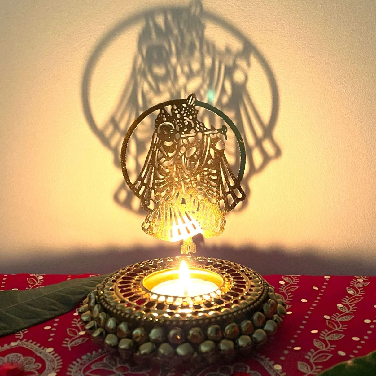 Tealight Candle Holder Festival of Light Decorative T-light Holder for Diwali Christmas Hanukkah Thanksgiving Gift Ghungroo Shadow Candle Holder for Centerpiece Dining Table Home Decor - LoveNspire