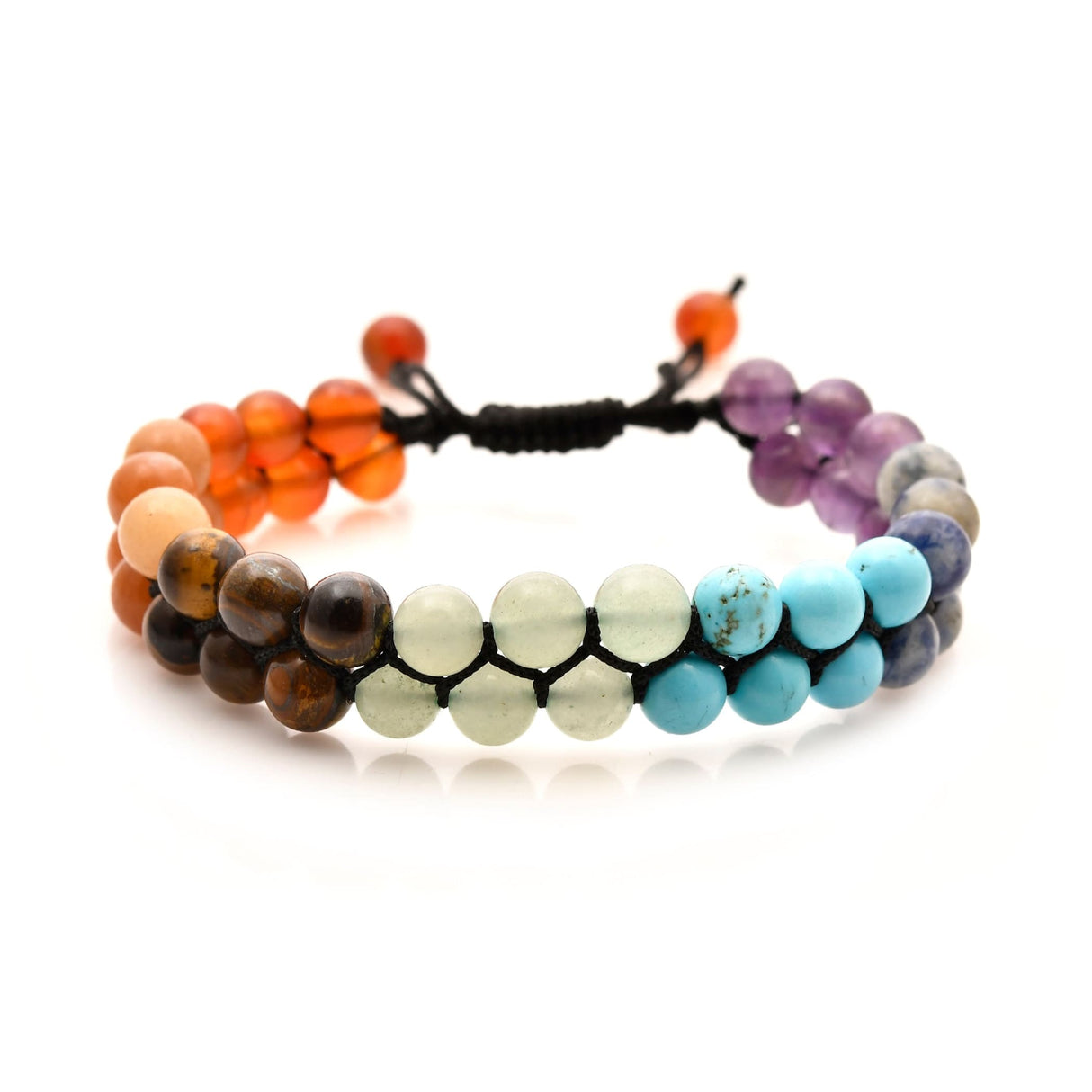 Colorful beaded bracelet with Seven Chakra Healing Crystals for meditation and healing