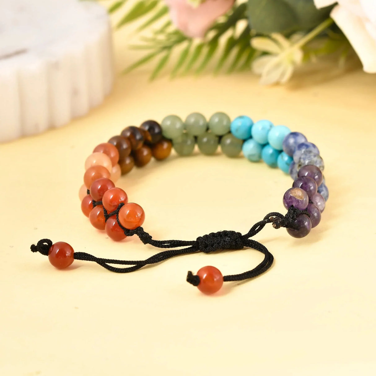 Chakra Bracelet for Men Women Double-Layered Beaded 7 Chakras Healing Crystals Bracelets Meditation Yoga Crystal Natural Stone - Jewelry Gift for Mother's Day, Graduation, Thanksgiving - LoveNspire