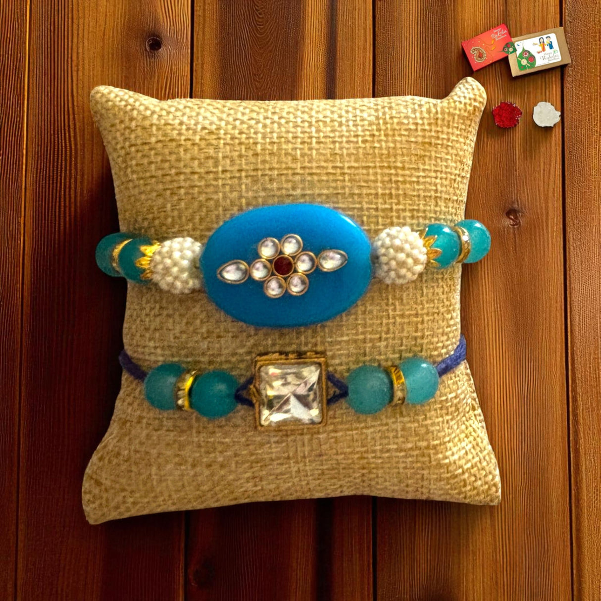 Rakhi for Brother and Bhabhi Traditional Lumba Designer Fancy Bracelet Couple Rakhi for Bhaiya Bhabhi Bhai Rakhi for Brother Gift Hamper Roli Chawal - LoveNspire