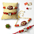 Rakhi for Brother and Bhabhi Traditional Lumba Designer Fancy Bracelet Couple Rakhi for Bhaiya Bhabhi Bhai Rakhi for Brother Gift Hamper Roli Chawal - LoveNspire