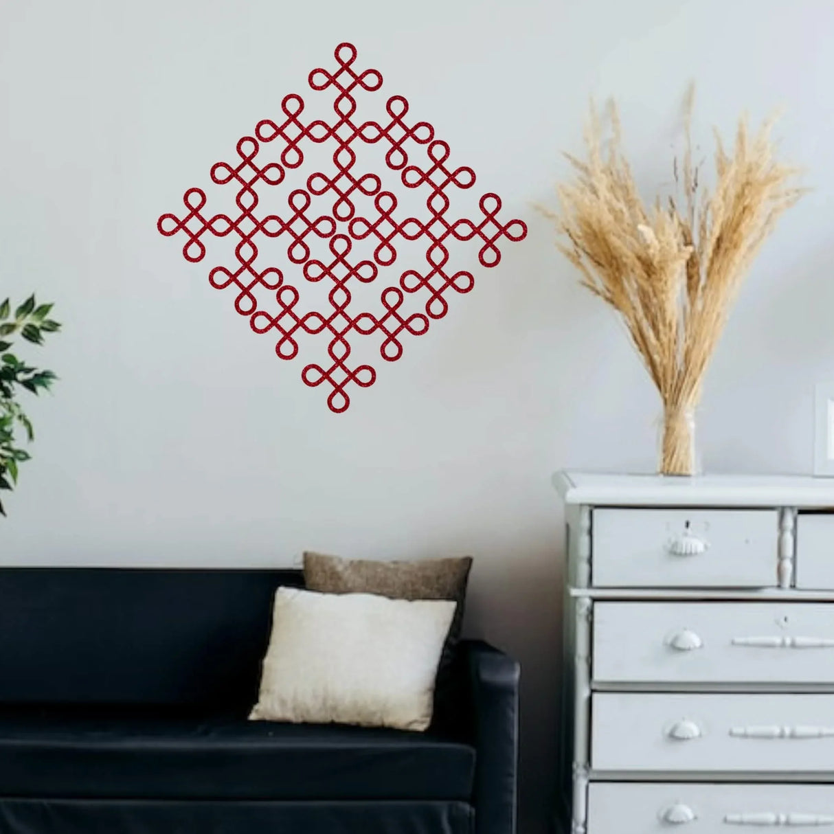 Traditional Muggu Kolam Cutout Diy Indian Backdrop Wall Decoration Stickers Puja Mandir Item Religious Cutout for Spiritual Home Styling Housewarming Gift - LoveNspire