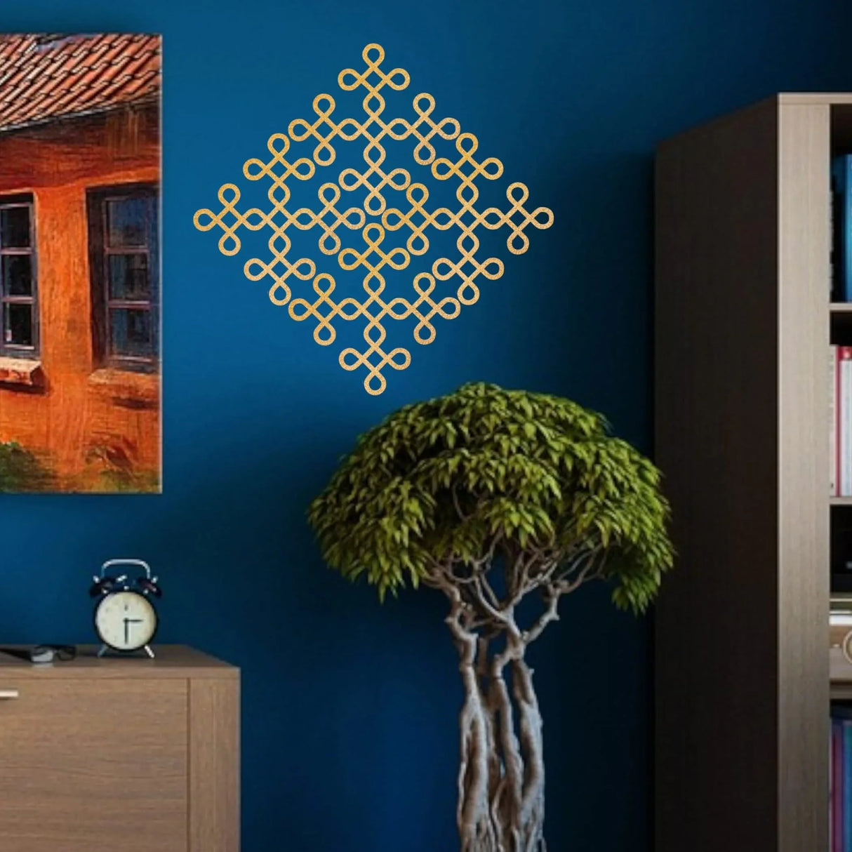 Traditional Muggu Kolam Cutout Diy Indian Backdrop Wall Decoration Stickers Puja Mandir Item Religious Cutout for Spiritual Home Styling Housewarming Gift - LoveNspire