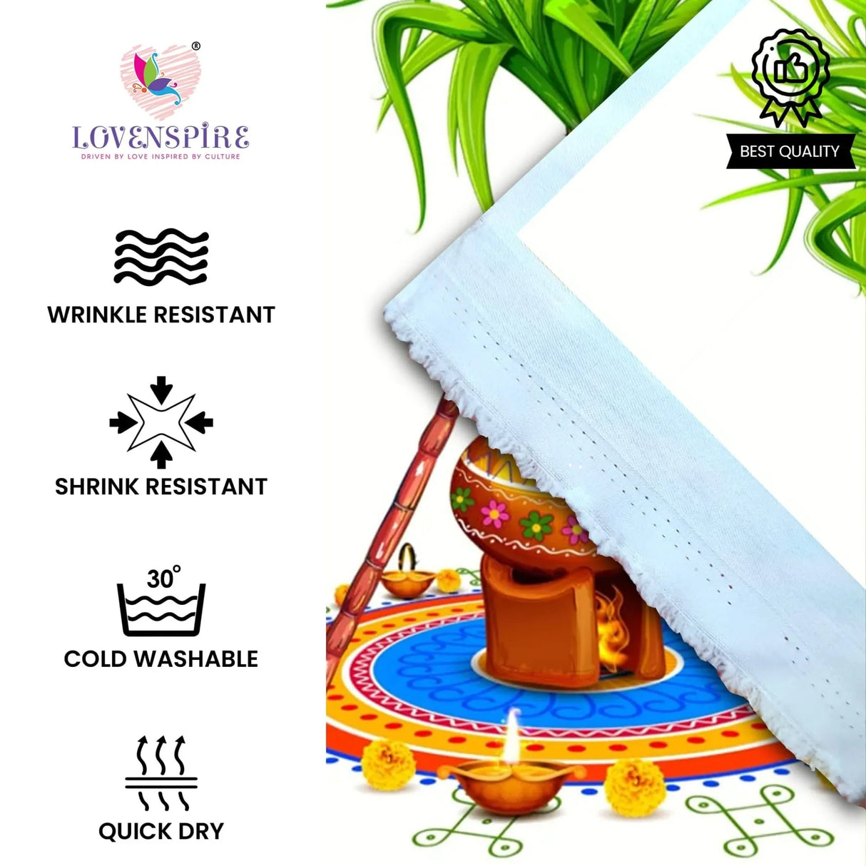 Ugadi Backdrop Banner 5x8 Feet Pongal Decor Indian Harvest Festival Background Holiday Banner Wall Backdrop for Photography Pongal Ugadi Party Celebration - Decorative Photo Props - LoveNspire