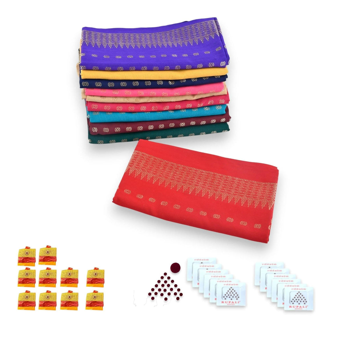 Unstitched Blouse Pieces CottonMix Assorted Blouse Piece for Women Varalakshmi Navratri Puja Return Gift - LoveNspire