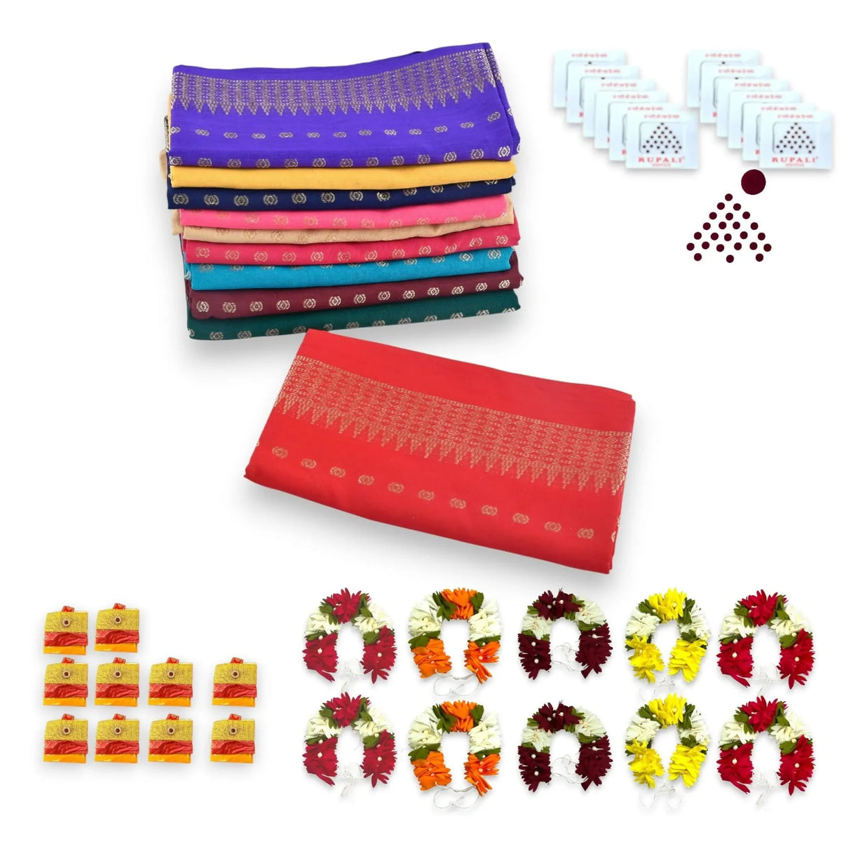 Unstitched Blouse Pieces CottonMix Assorted Blouse Piece for Women Varalakshmi Navratri Puja Return Gift - LoveNspire