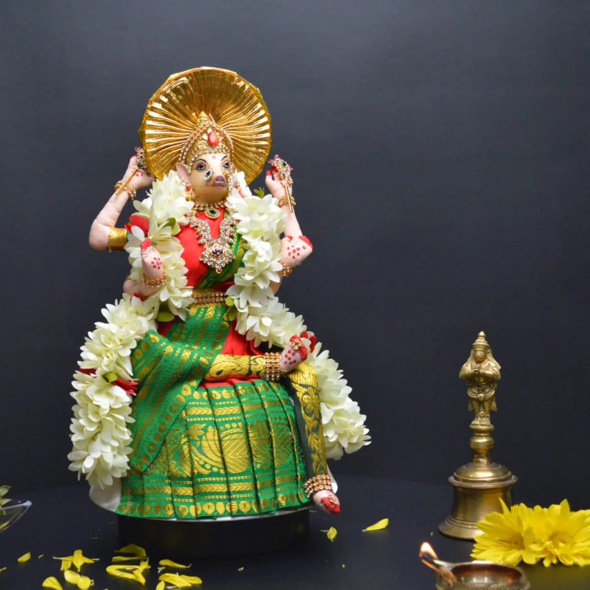 Varahi Amman Devi Doll Goddess Varahi Maa Statue Idol for Pooja Room Home Office Temple Decor Lord Vishnu’s Varaha Avatar - Housewarming Navaratri Gift - LoveNspire