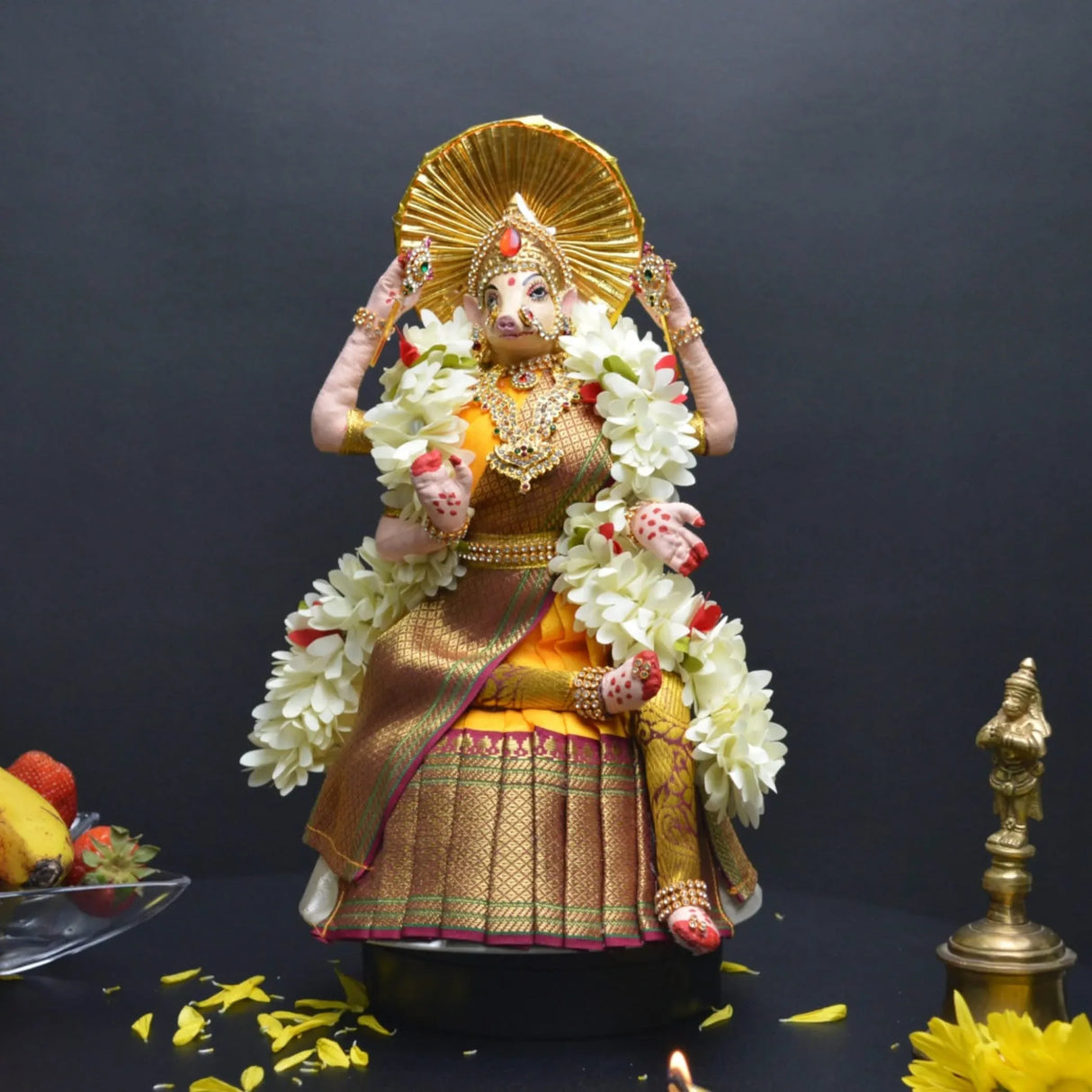 Varahi Amman Devi Doll Goddess Varahi Maa Statue Idol for Pooja Room Home Office Temple Decor Lord Vishnu’s Varaha Avatar - Housewarming Navaratri Gift - LoveNspire