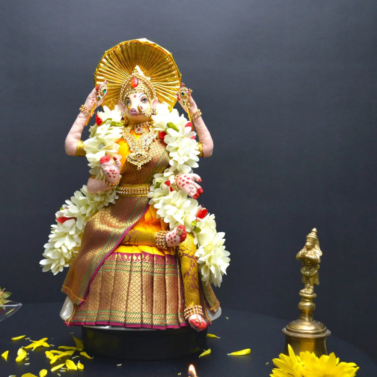 Varahi Amman Devi Doll Goddess Varahi Maa Statue Idol for Pooja Room Home Office Temple Decor Lord Vishnu’s Varaha Avatar - Housewarming Navaratri Gift - LoveNspire